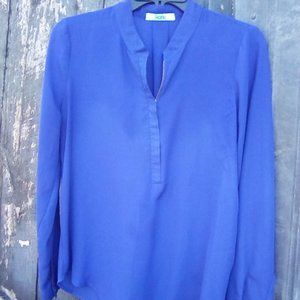 Karlie Long Sleeve Half Zip Top Blue Small